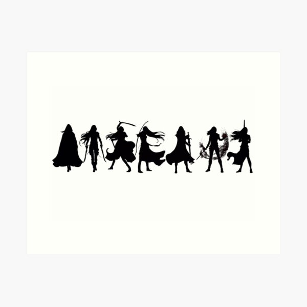 Throne of glass cover silhouettes Art Print