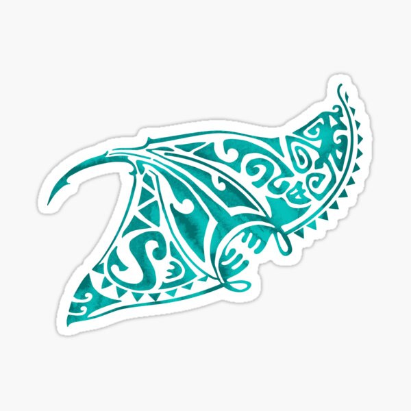 Aqua Blue Tribal Ray Sticker