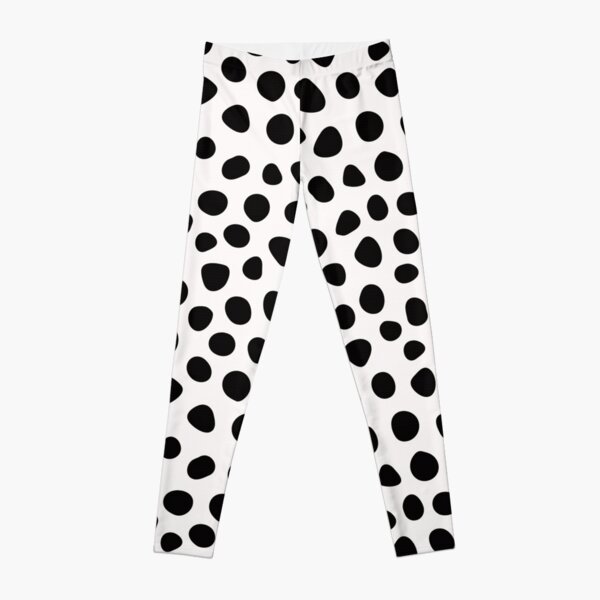 Black Polka Dots on White Background Leggings, Zazzle
