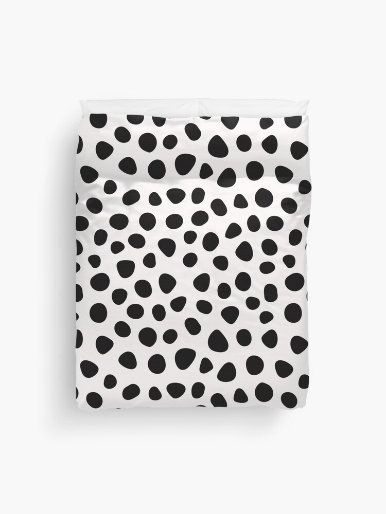 Motif pois noir et blanc Housse de couette