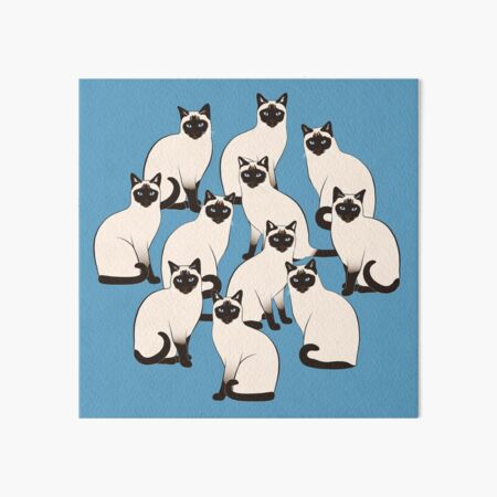 Siamese Cats Circle Art Board Print