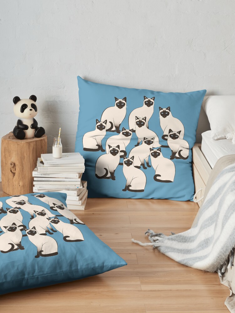 Alternate view of Siamese Cats Circle Floor Pillow