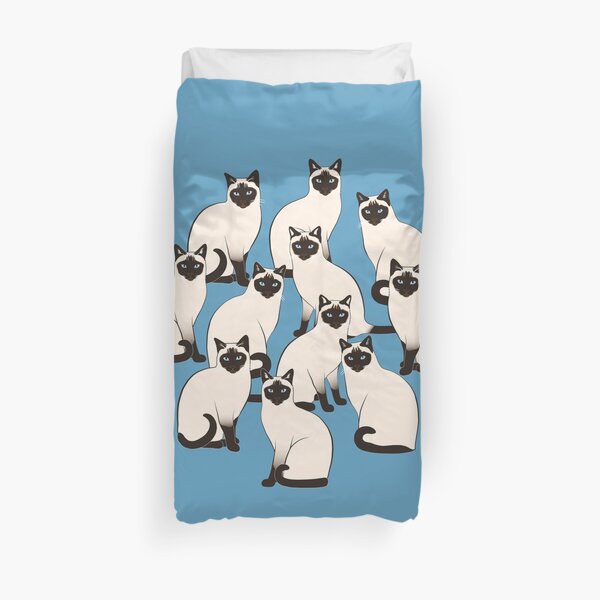 Siamese Cats Circle Duvet Cover