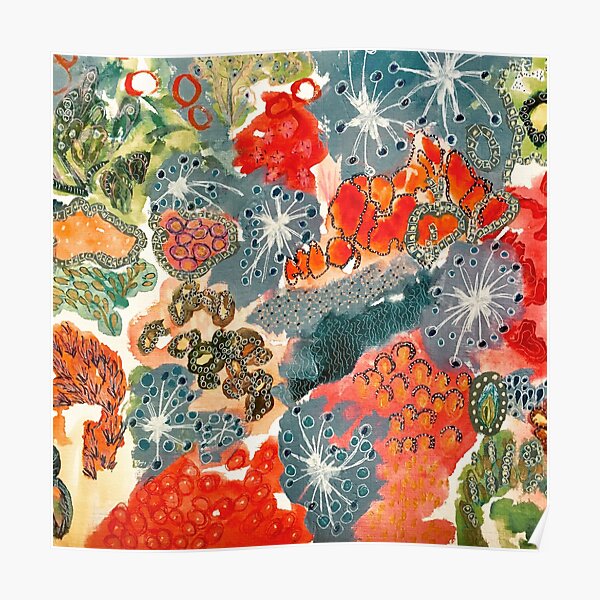 Floating Flowers Poster