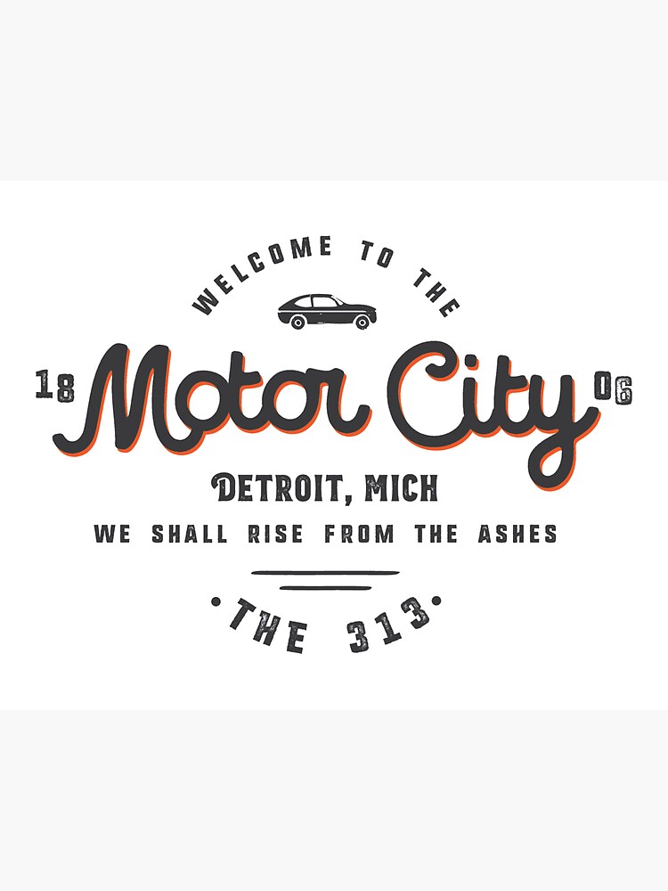 "The Motor City Detroit Michigan" Sticker by Derekcreates Redbubble