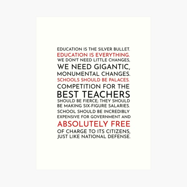 Sam Seaborn Education Speech - The West Wing Art Print
