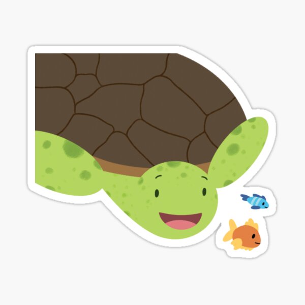 Turtle and Fish Friends Sticker