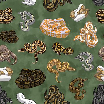 Artwork thumbnail, Ball Python Morphs Pattern Moss Green by Stormslegacy