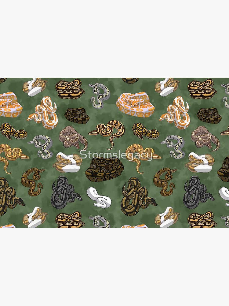 Thumbnail 4 of 4, Zipper Pouch, Ball Python Morphs Pattern Moss Green designed and sold by Stormslegacy.