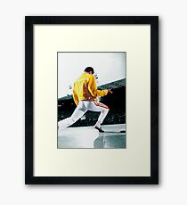 Fredddie Mercury Rock Concert Yellow Framed Print