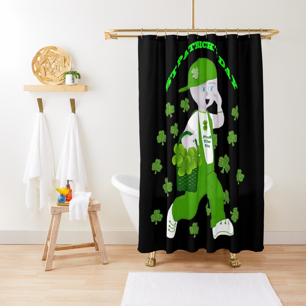 st patricks day shower curtain