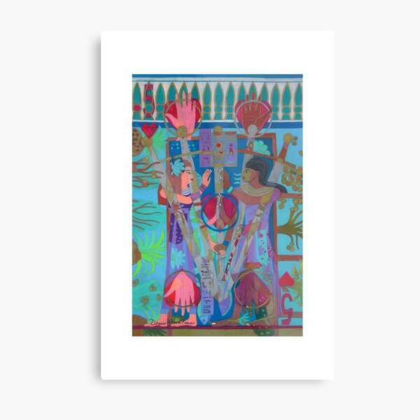 Five of Ringing Hearts Giclee Print with Borders Metal Print
