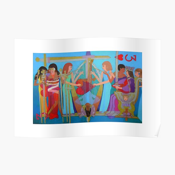 Three of Hearts Divided giclee with border Poster