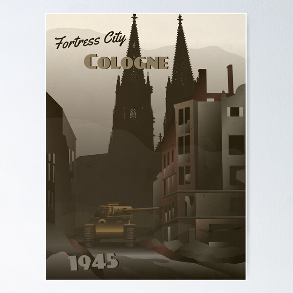 Item preview, Cologne 1945 - Tank Duel Travel Poster designed and sold by The War Effort.