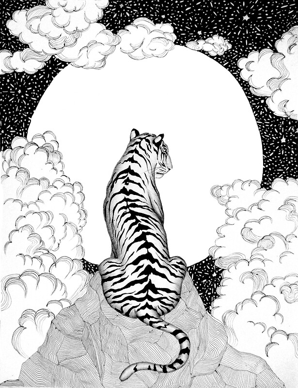 The Tiger That Swallowed The Moon "Tiger Moon" by ECMazur | Redbubble