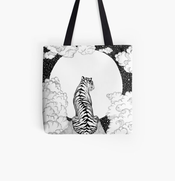 Tiger Moon All Over Print Tote Bag