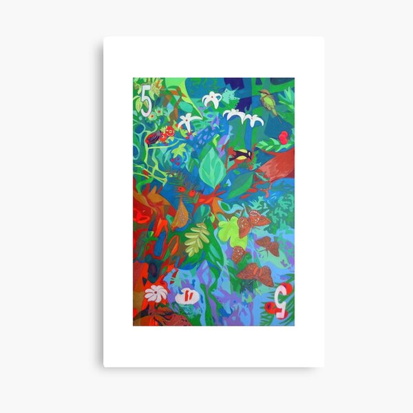 Five of Sacred Trees giclee with borders Canvas Print