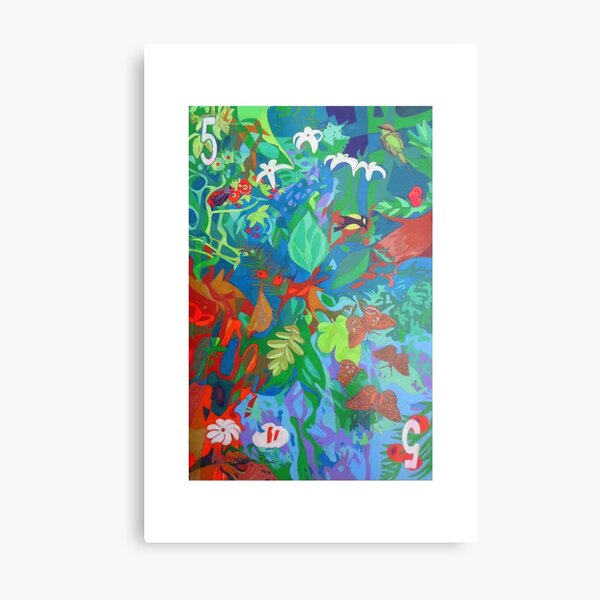 Five of Sacred Trees giclee with borders Metal Print