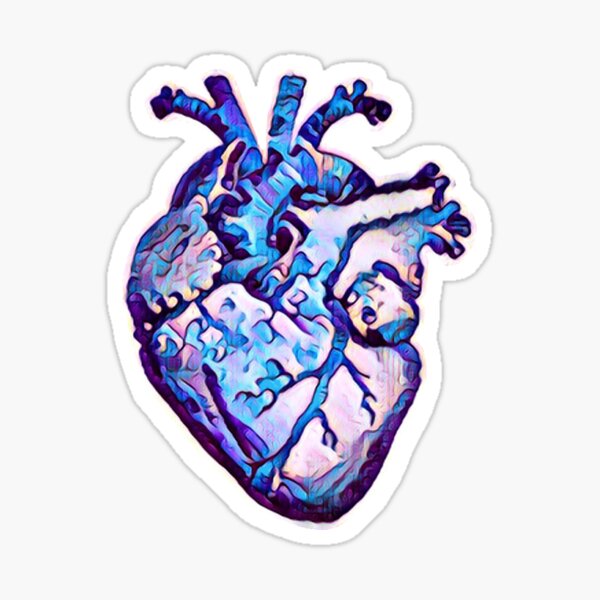 I'd Rather be Blue Anatomical Heart Sticker