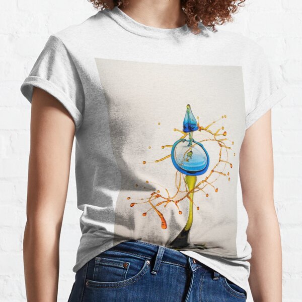 #water #liquid #drop #art illustration abstract wine space astronomy yellow color image Classic T-Shirt