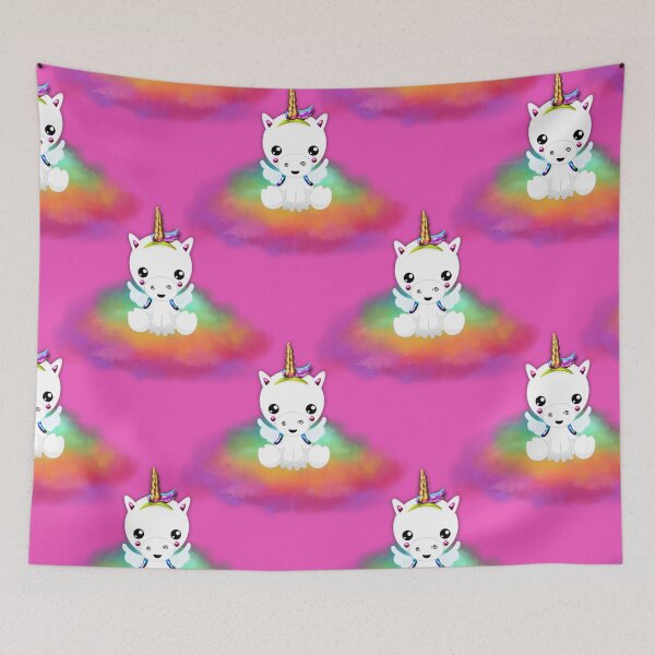 Item preview, Rainbow Unicorns on Pink designed and sold by GraphicAllusion.