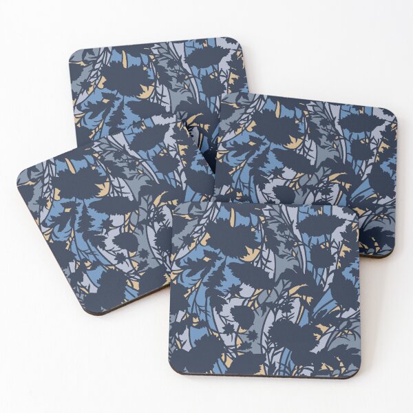 Item preview, Blue Leaves Camouflage Digital Flowers Pattern in Blue and Beige designed and sold by ShopieHome.