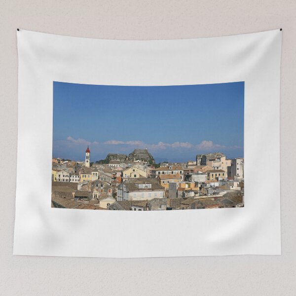 Item preview, old fortress and buildings Corfu town cityscape Greece summer season designed and sold by goceris.