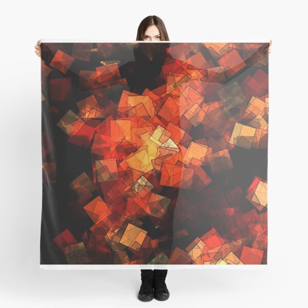 square fantasy embers Scarf