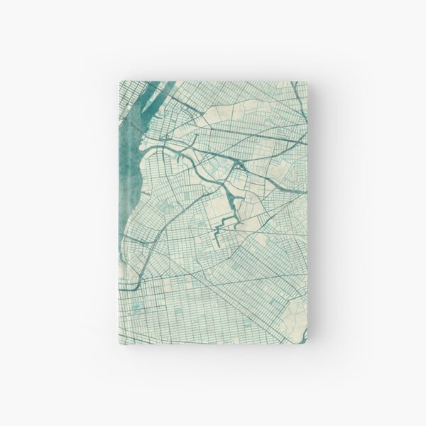 Nueva York Mapa Azul Vintage Cuaderno de tapa dura