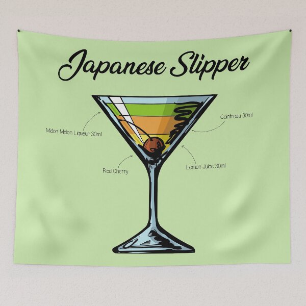 Item preview, Japanese Slipper Cocktail Recipe designed and sold by HuckleberryArts.