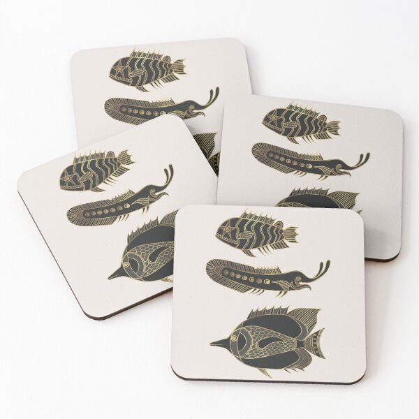 Item preview, Fantastical Fish 1 - Black and Gold designed and sold by Olooriel.