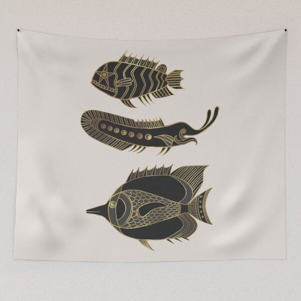 Item preview, Fantastical Fish 1 - Black and Gold designed and sold by Olooriel.