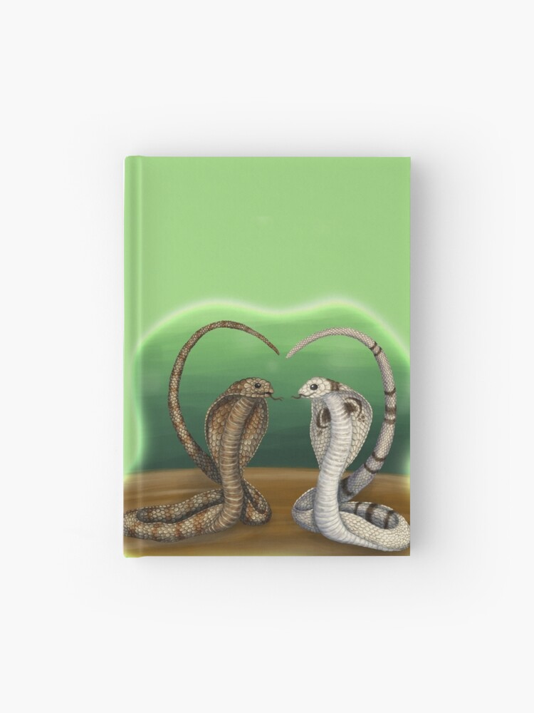 king and queen cobra snakes making a heart | Hardcover Journal