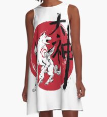 Great God sumi-e A-Line Dress