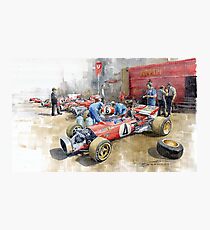 Scuderia Ferrari Paddock Spanish GP 1971 Ferrari 312B2 Photographic Print