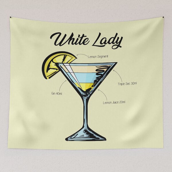 Item preview, White Lady Cocktail Recipe designed and sold by HuckleberryArts.
