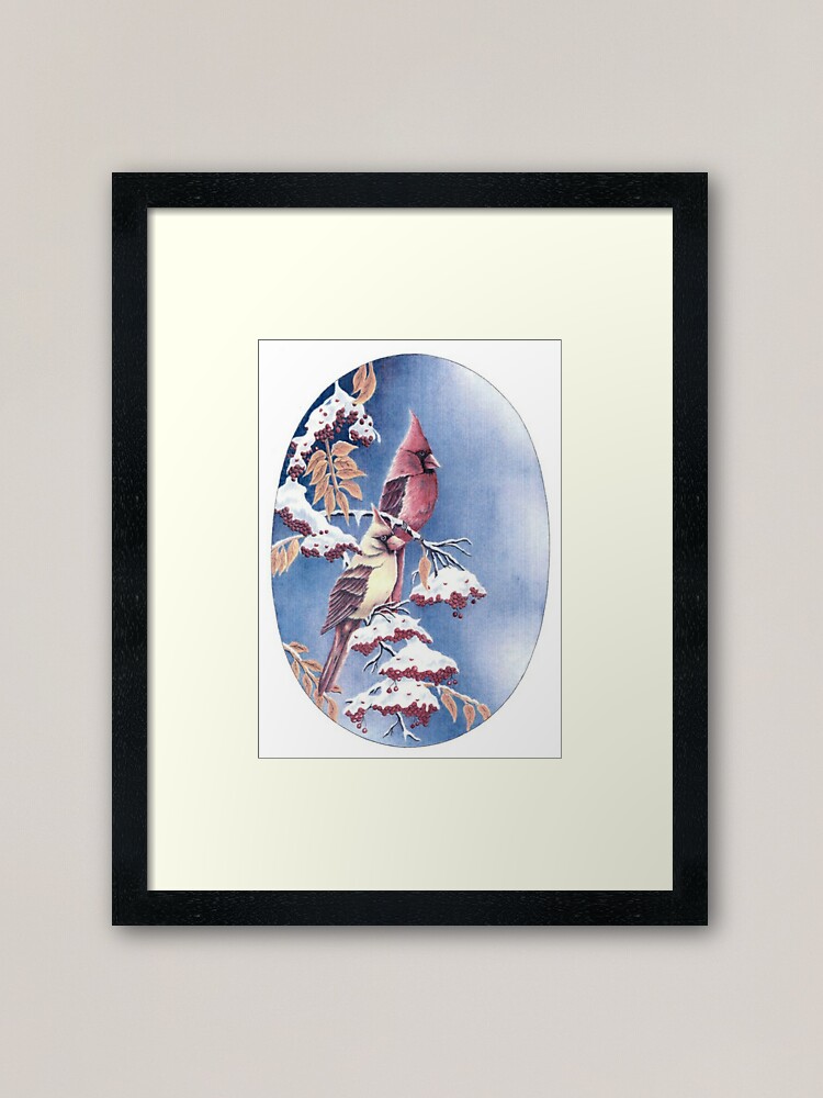 Alternate view of Two Cardinals Framed Art Print
