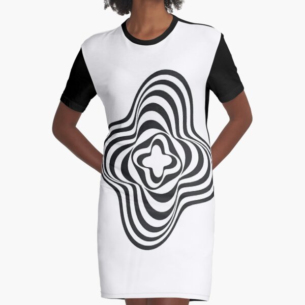 zebra, element, in a row, striped, textured, styles, geometric shape, square Graphic T-Shirt Dress