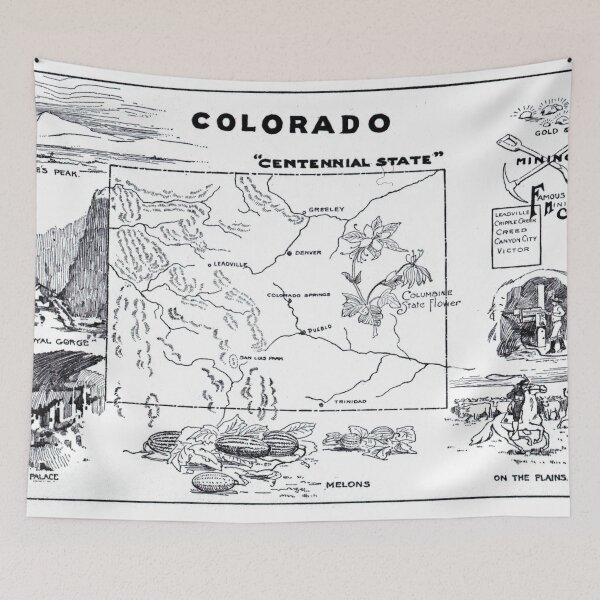 Item preview, Vintage Map of Colorado (1912) designed and sold by BravuraMedia.