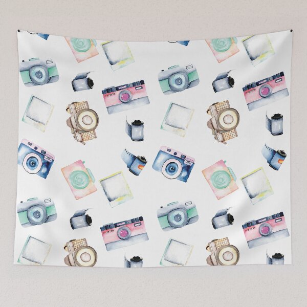 Item preview, Snappy Watercolor Camera Pattern designed and sold by SuperSeries.