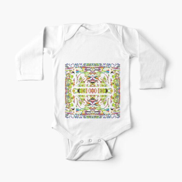 Symmetry, Pattern, Psychedelic art, Line, illustration, pattern, decoration, ornate, design, abstract, art Long Sleeve Baby One-Piece