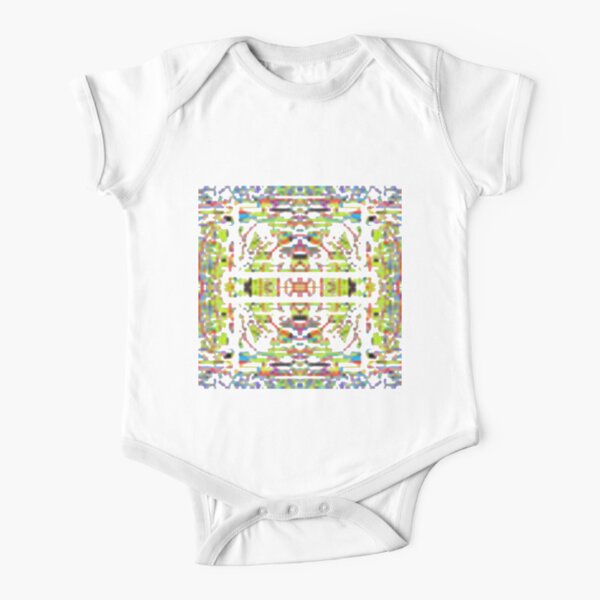 Symmetry, Pattern, Psychedelic art, Line, illustration, pattern, decoration, ornate, design, abstract, art Short Sleeve Baby One-Piece