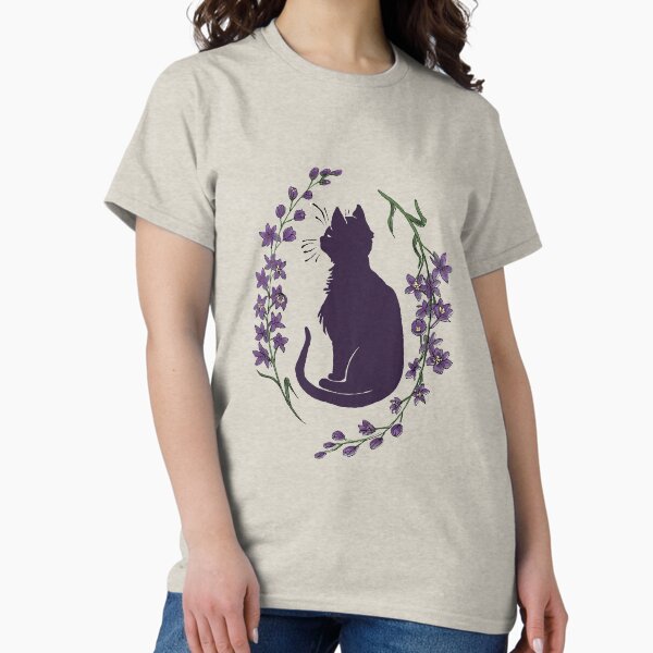Cat and Larkspur- Plum Purple Classic T-Shirt