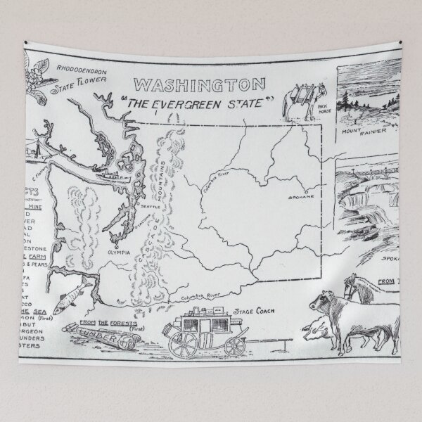Item preview, Vintage Map of Washington State (1912) designed and sold by BravuraMedia.
