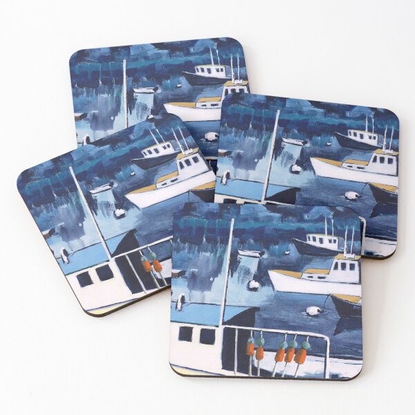 Item preview, Lobster Boat in Blue Harbor designed and sold by AMOpainting.