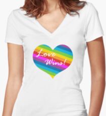 Love Wins Women's Fitted V-Neck T-Shirt