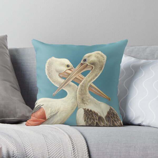 Australian Pelicans - In memory of Craig Lester Throw Pillow