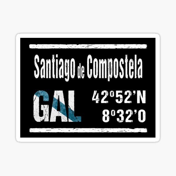 Santiago De Compostela Galicia Coordenadas Pegatina