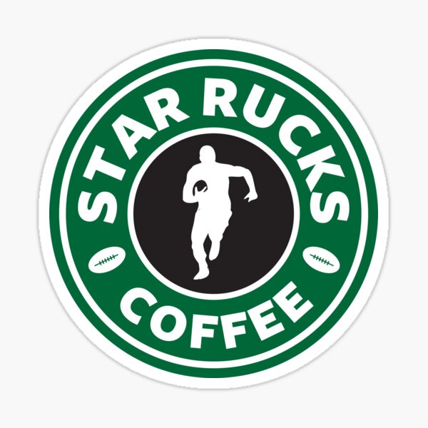 Starbucks Starrucks Coffee Rugby Running Logo Pegatina