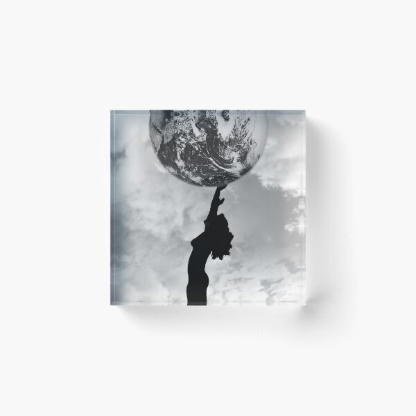 Item preview, silhouetted nude mother holding the earth designed and sold by morrbyte.